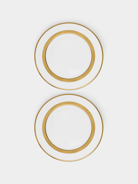 Robert Haviland & C. Parlon - William Porcelain Charger Plates – 12in/30cm (Set of 2) - Gold - ABASK