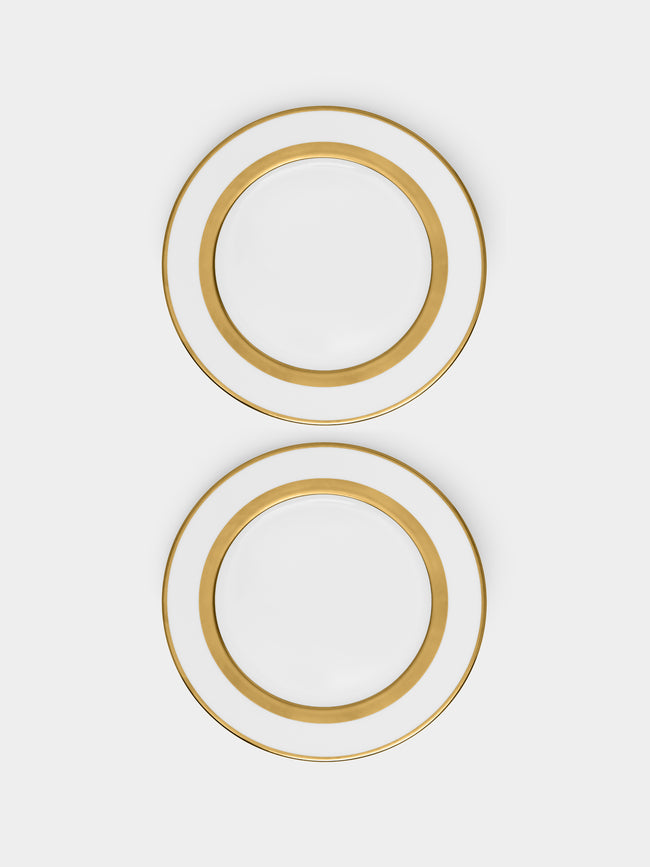 Robert Haviland & C. Parlon - William Porcelain Charger Plates – 12in/30cm (Set of 2) - Gold - ABASK