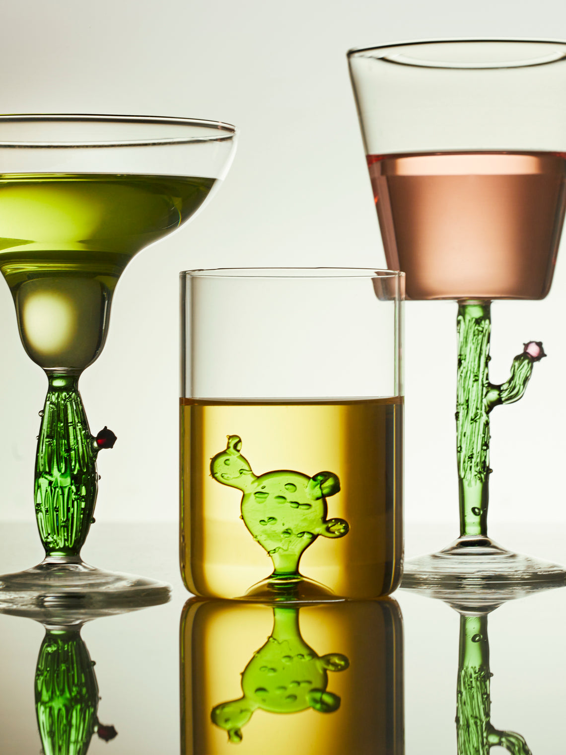 Cactus Hand-Blown Murano Glass Tumblers (Set of 4)