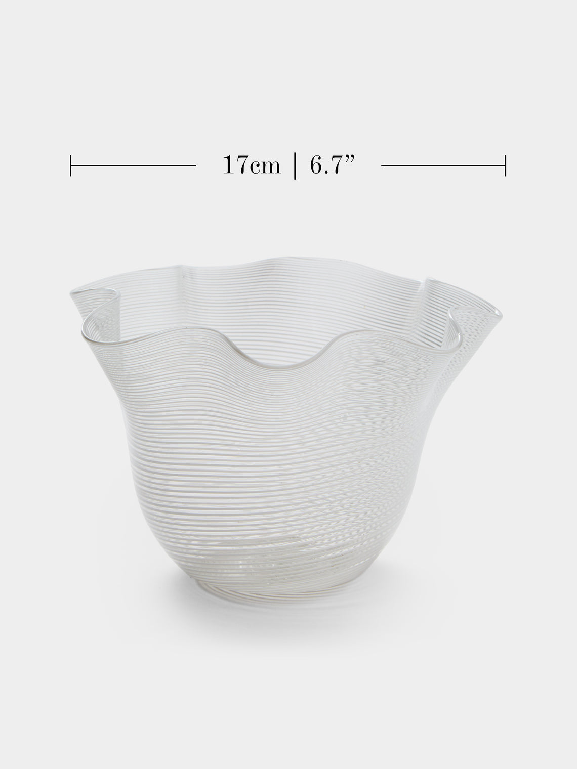 Antique and Vintage - 1983 Zanellato/Bortotto Filigrana Glass Vase (6.5in/17cm) - White - ABASK