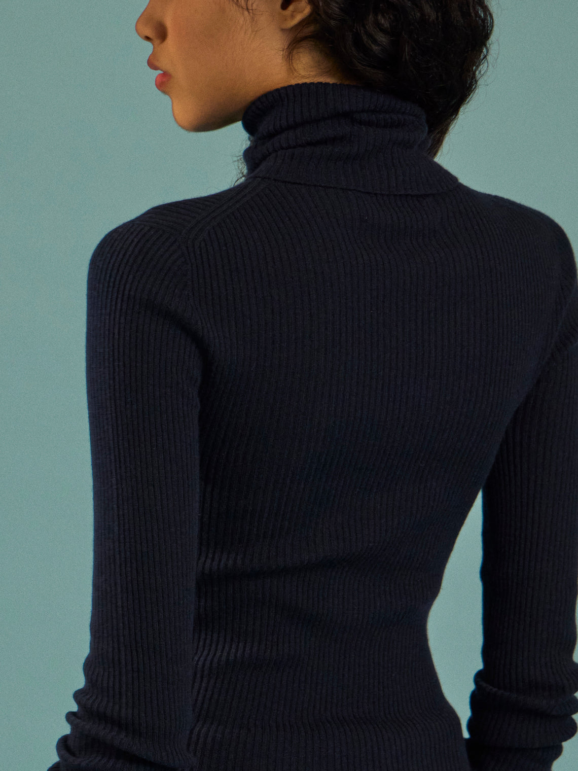 Arch4 - Izzy Baby Goat Cashmere Rollneck Top | Size: S - Navy - ABASK