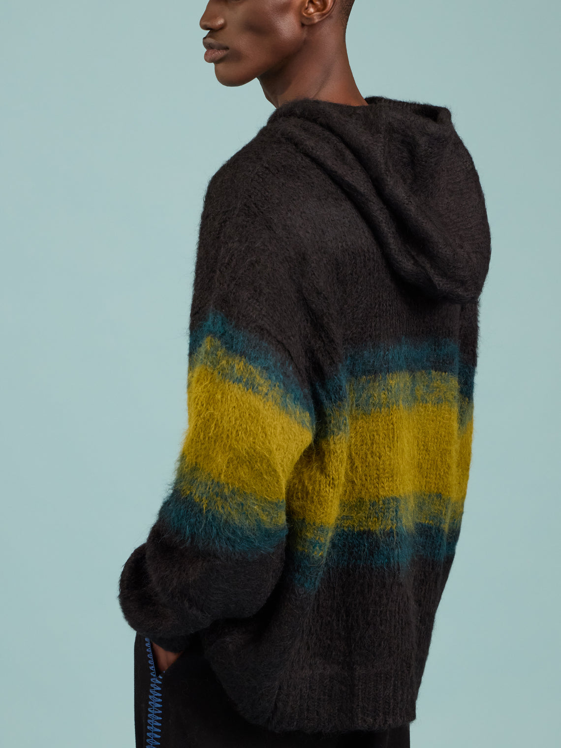 The Elder Statesman - Thistle Shadow Ombré Alpaca-Blend Hoodie | Size: M - Blue - ABASK