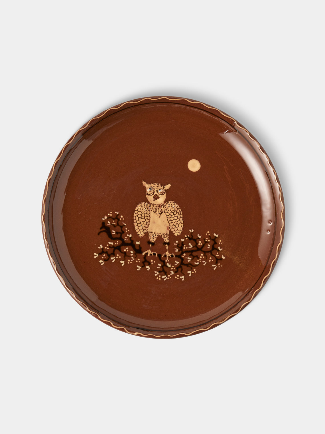 Poterie d’Évires - Animals Hand-Painted Ceramic Plates – 9.5in/24cm (Set of 8) - Light brown - ABASK