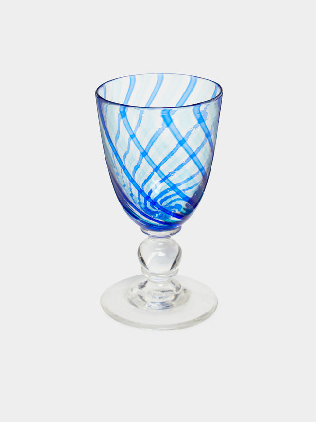 Emsie Sharp - Mouth-Blown Striped Wine Glass -  - ABASK - 