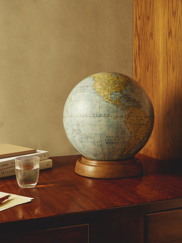 Leonardo Frigo - The Venier Hand-Printed Globe (13.5in/35cm) - Blue - ABASK