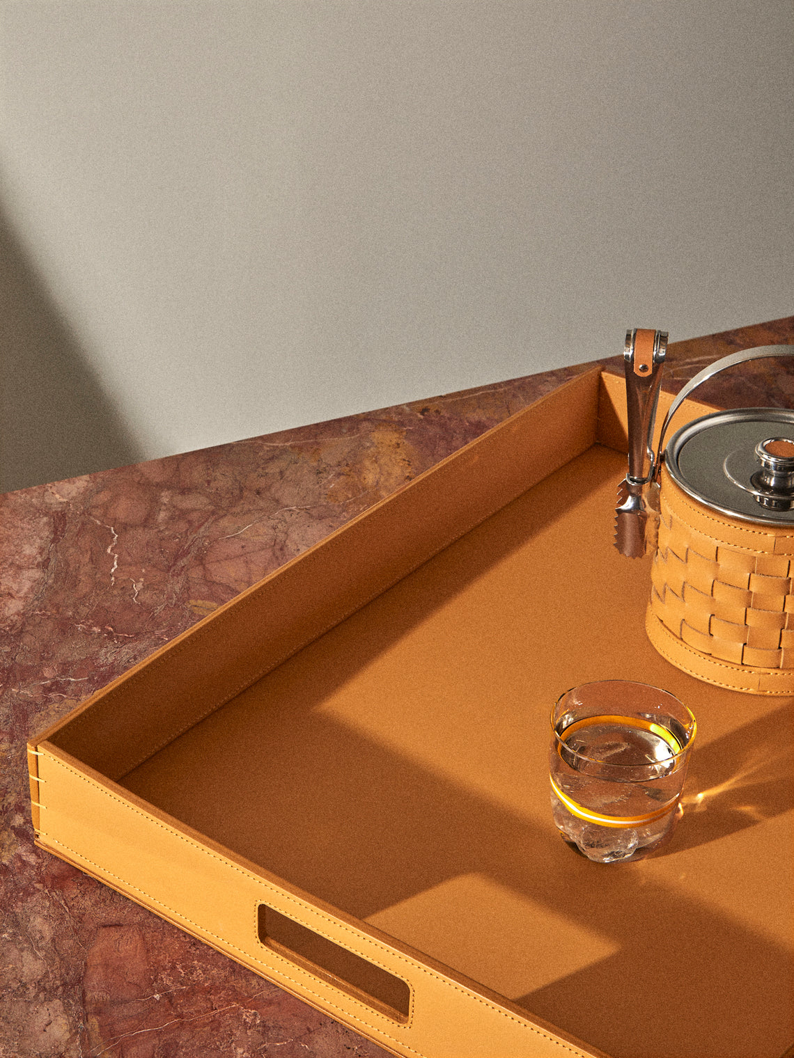 Riviere - Barcelona Water-Resistant Leather Tray (25in/63.5cm) - Tan - ABASK