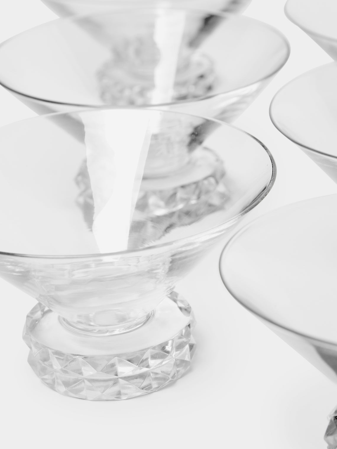 Antique and Vintage - 1930s Saint Louis Diamonds Crystal Dessert Coupes (Set of 6) -  - ABASK