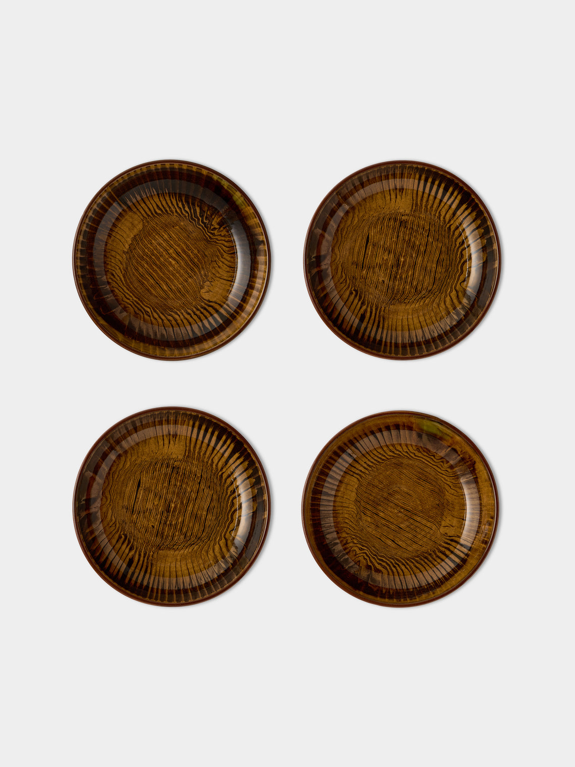 Mike Parry - Slipware Pasta Bowls (Set of 4) - Brown - ABASK - 