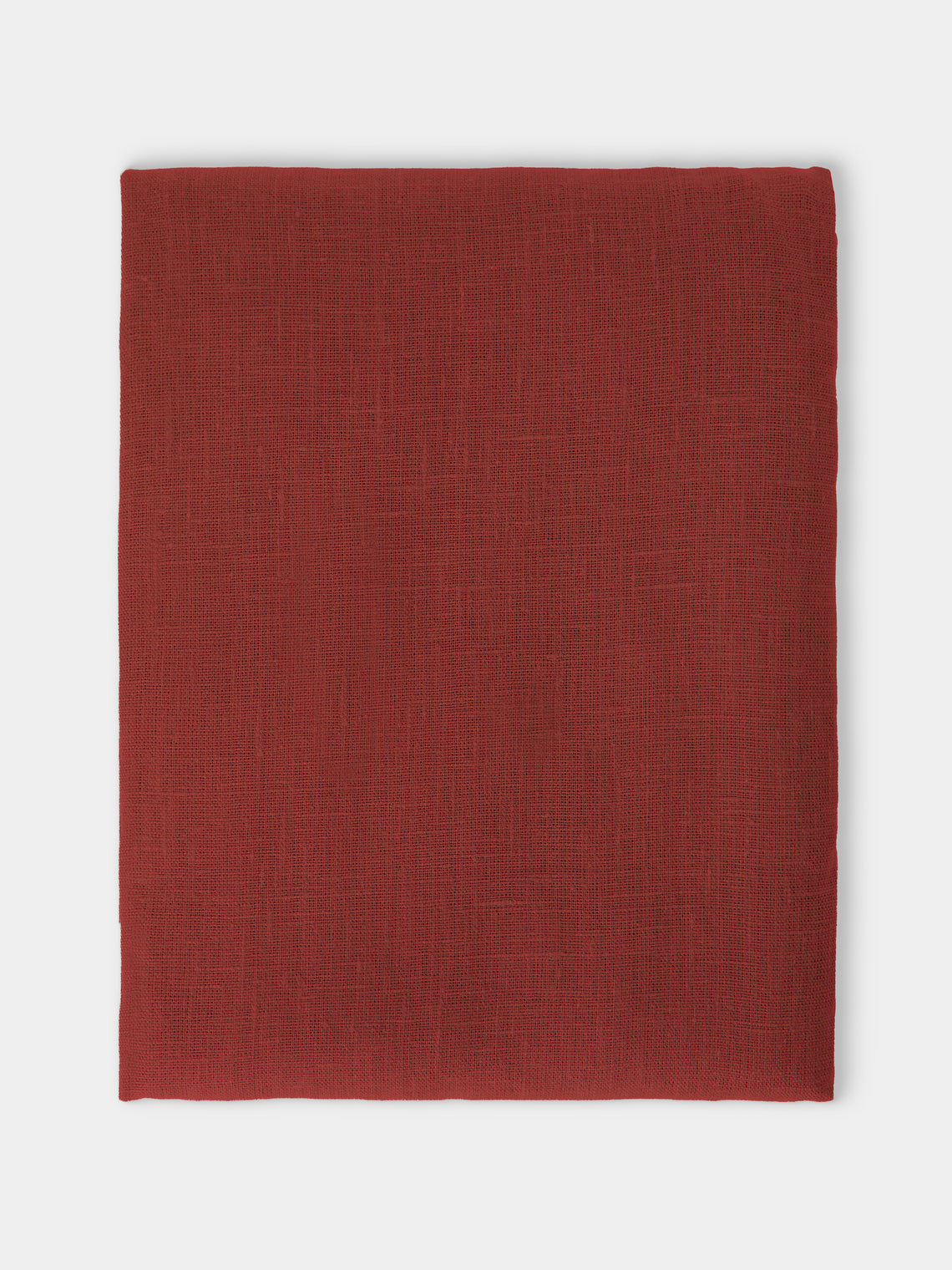 Volga Linen - Linen Round Tablecloth (110in/2.8m) - Red - ABASK
