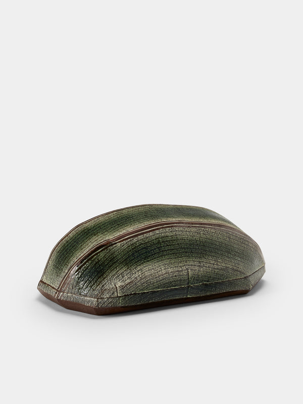 Masumi Ando - Textured Ceramic Tray (10.5in/27cm) - Green - ABASK - 