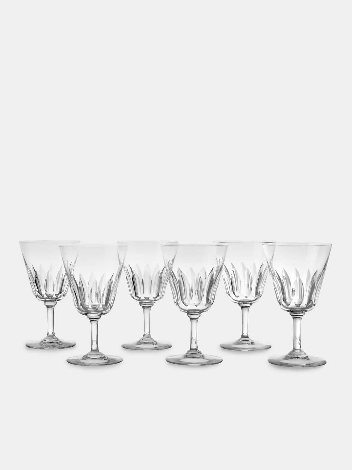 Antique and Vintage - Early-20th-Century Baccarat Côte d'Azur Crystal Water Glasses (Set of 6) - Clear - ABASK