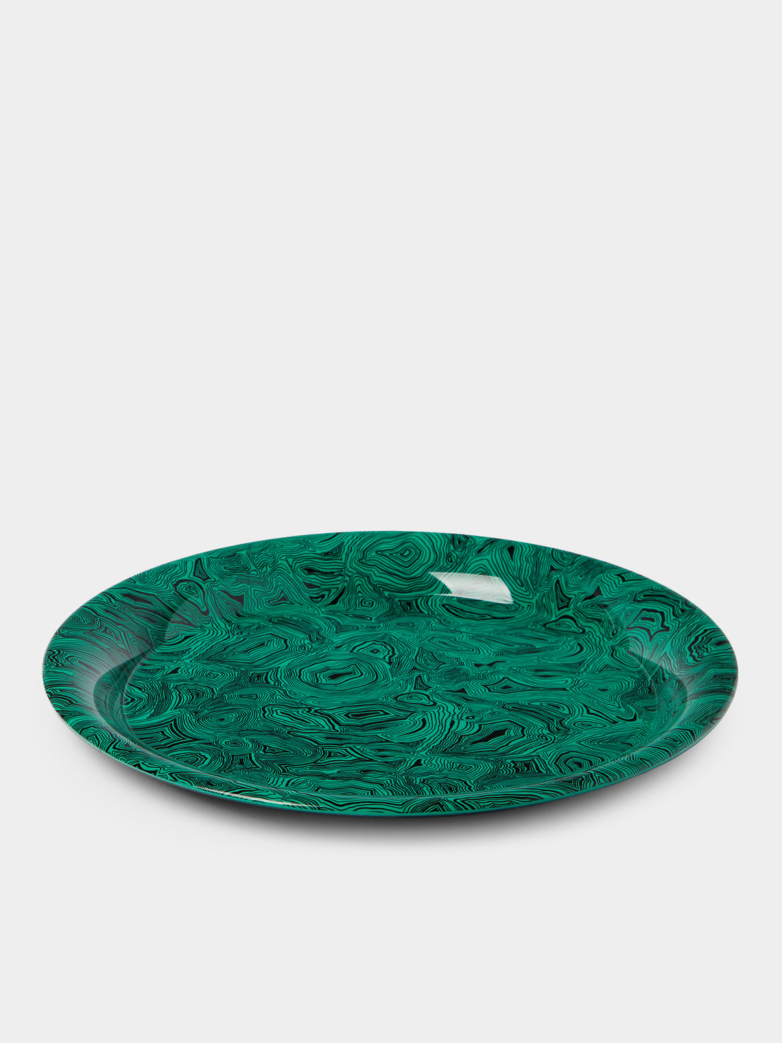 Fornasetti - Serratura su Malachite Iron Tray (15.5in/40cm) - Green - ABASK