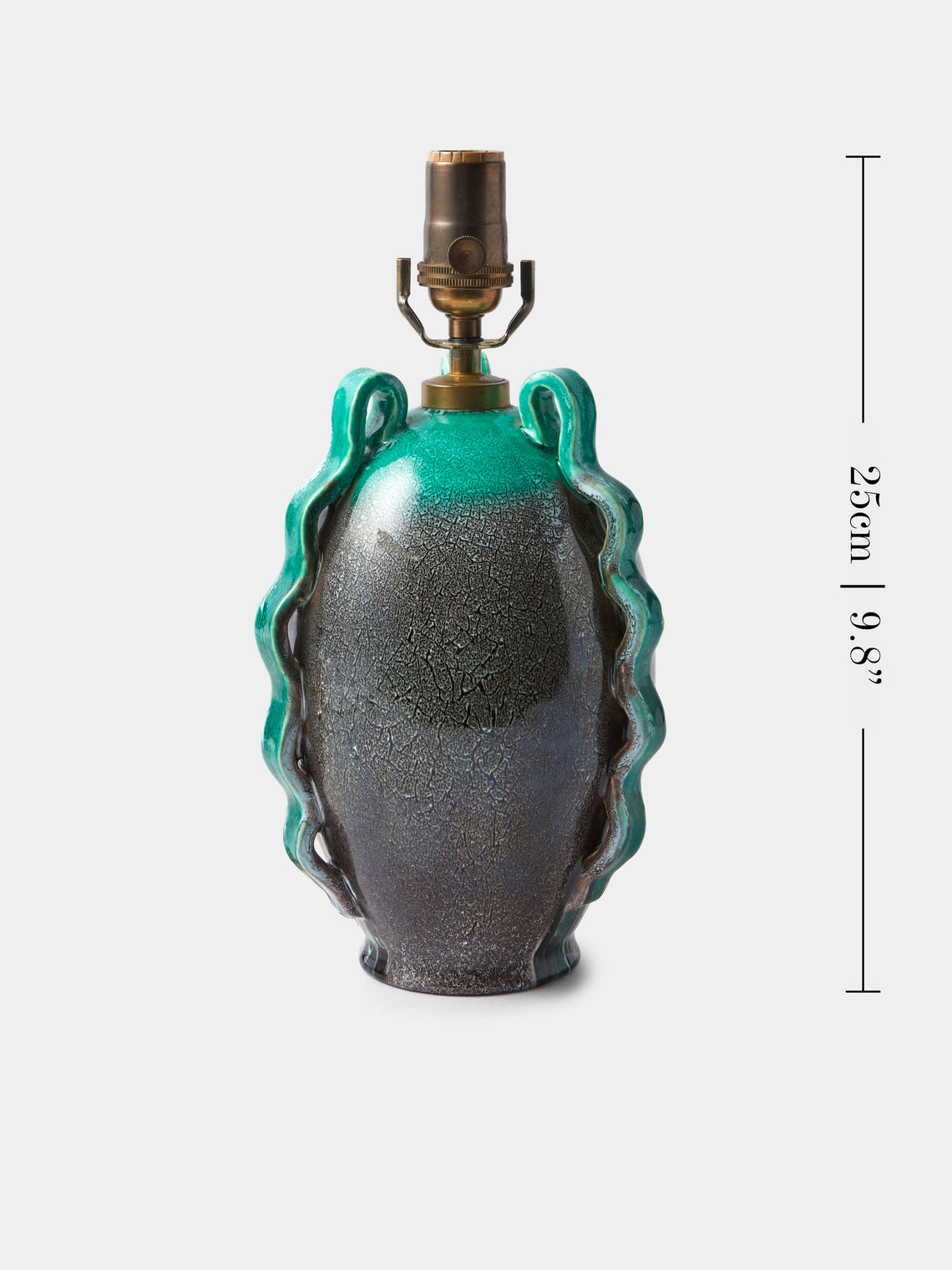 Antique and Vintage - Mid-Century Accolay Ceramic Table Lamp - Blue - ABASK