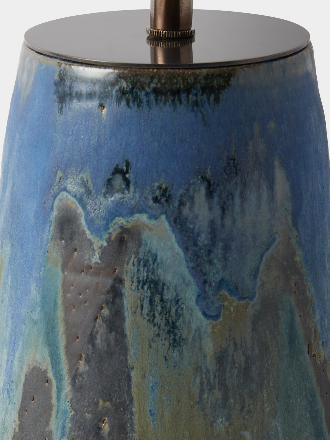 Peter Speliopoulos Projects - Hand-Glazed Stoneware Table Lamp - Blue - ABASK