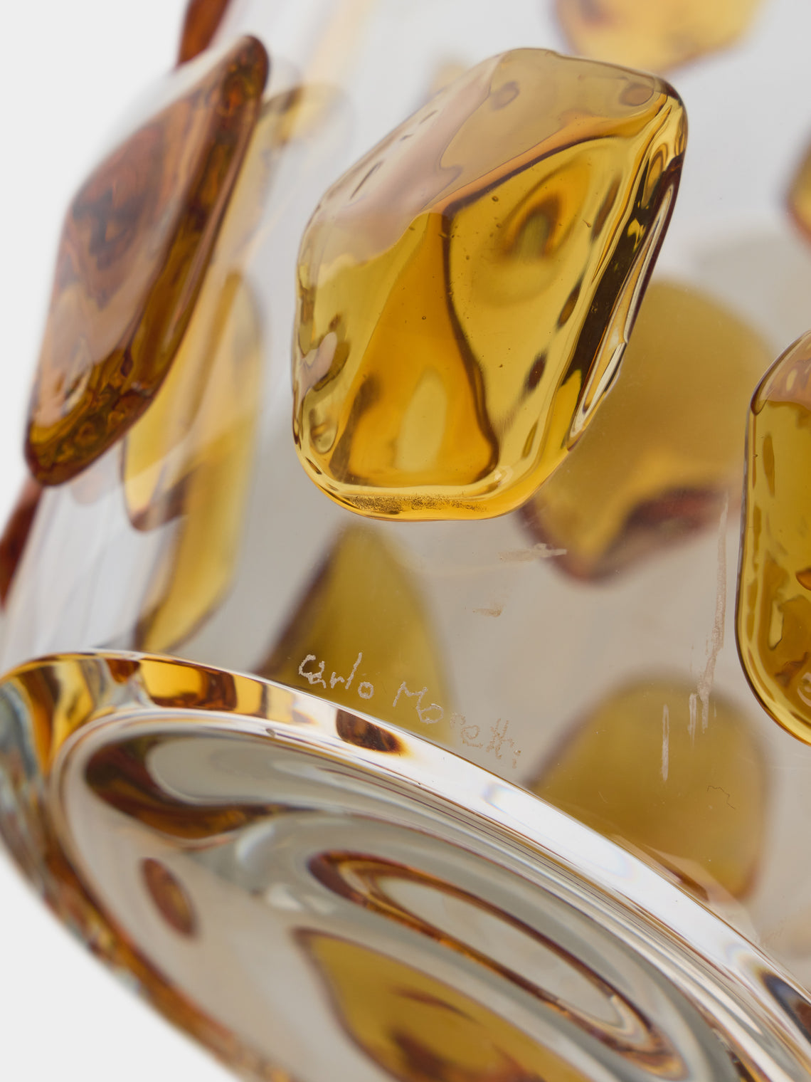 Carlo Moretti - Gemmarto Hand Blown Murano Glass Vase (13.5in/35cm) - Clear - ABASK