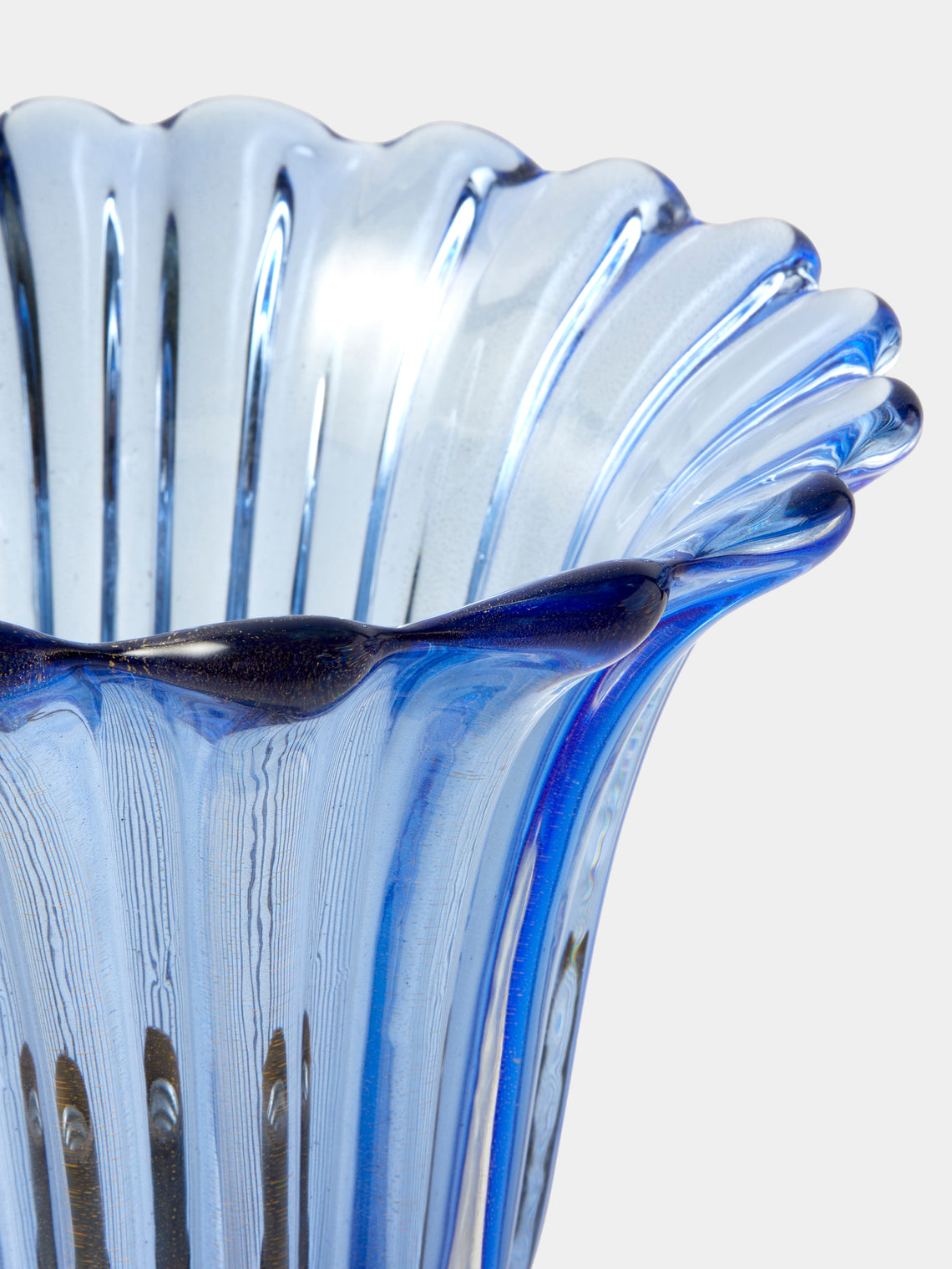Antique and Vintage - 1960s Barovier Murano Glass Table Lamp - Blue - ABASK