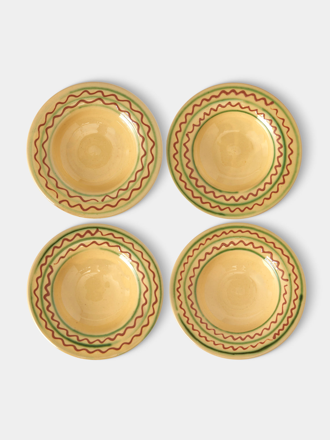 Poterie de Cliousclat - Hand-Painted Slipware Small Bowls (Set of 4) - Beige - ABASK