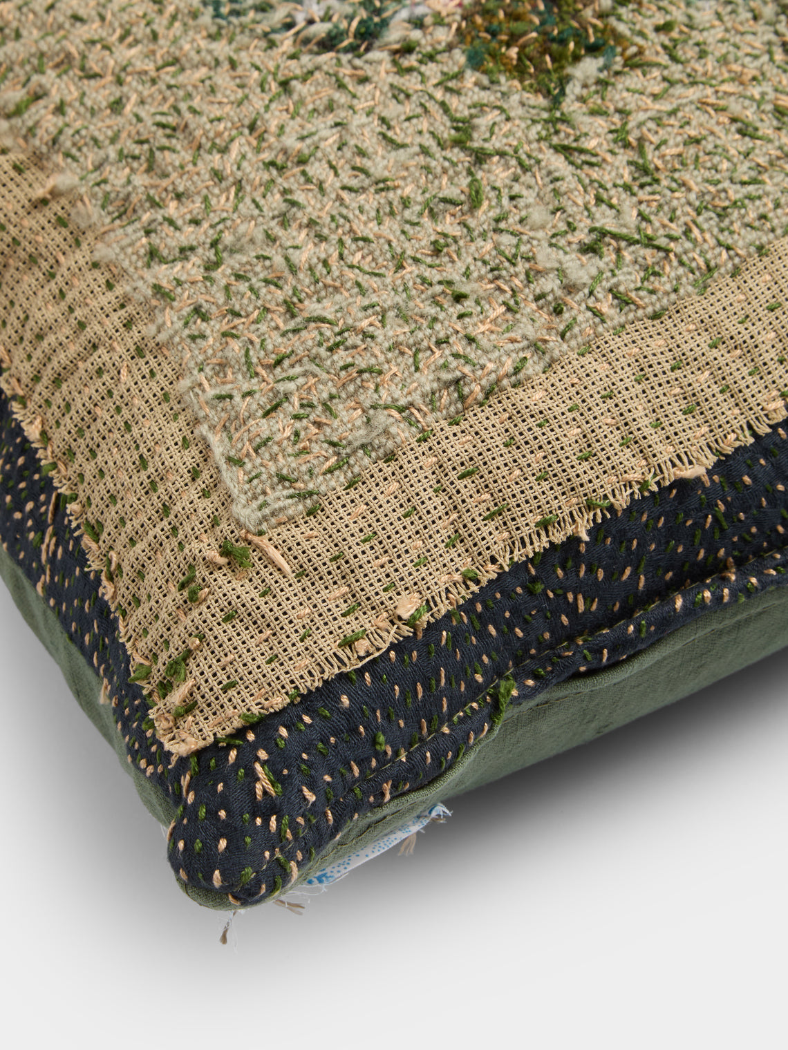 By Walid - 1910 Needlepoint Wool and Linen Cushion (19.5in/50cm) - Multiple - ABASK