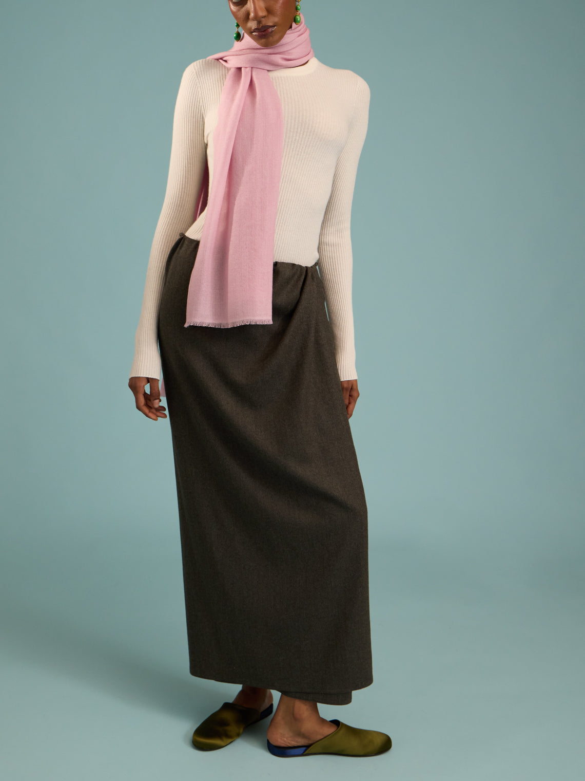 Denis Colomb - Kiri Cashmere Scarf (78.5in/2m) - Light Pink - ABASK