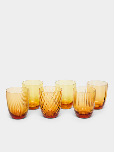 NasonMoretti - Idra Hand-Blown Murano Glass Tumblers (Set of 6) - Yellow - ABASK - 