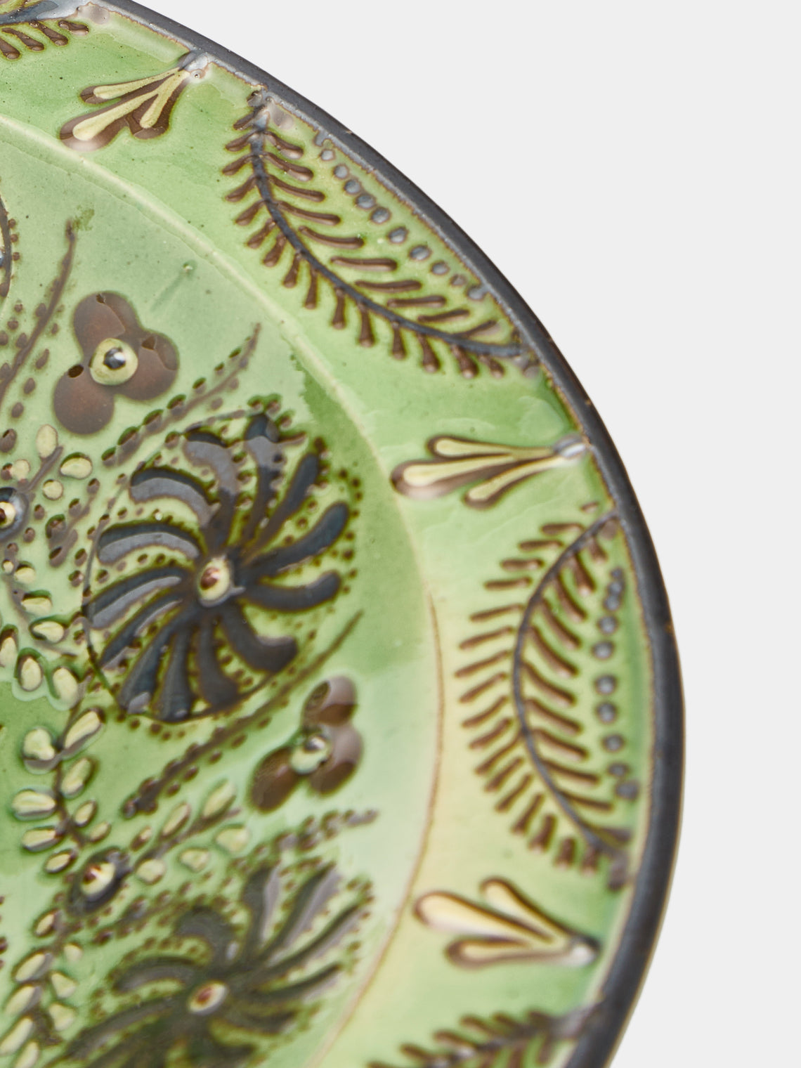 Poterie d’Évires - Flowers Hand-Painted Ceramic Large Breakfast Serving Bowl -  - ABASK