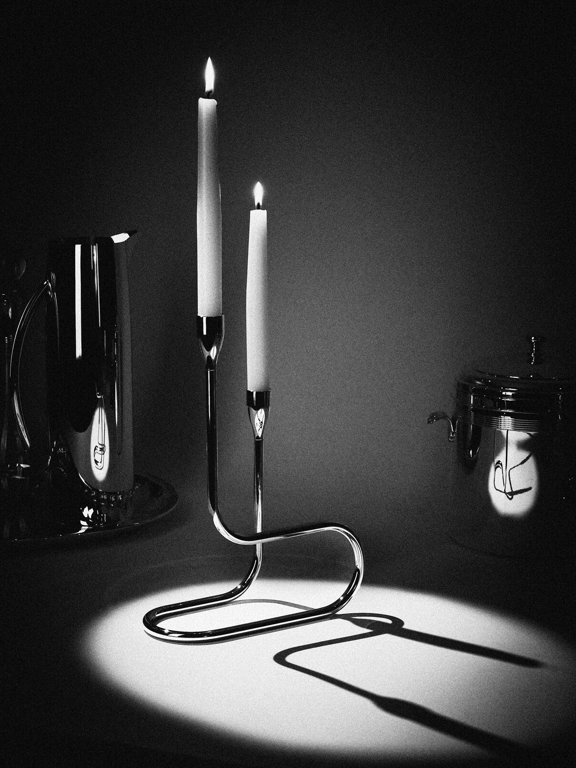 Greggio - Grand Gourmet Silver-Plated Double Candlestick - Silver - ABASK