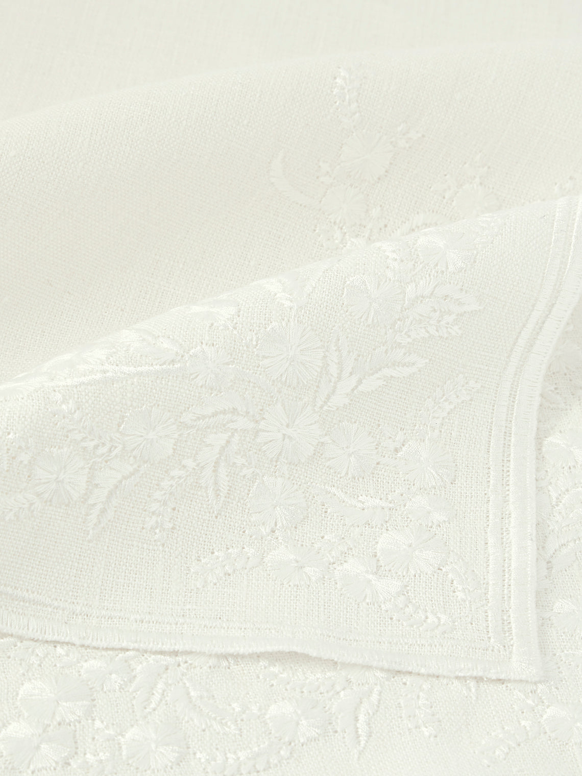 Borgo delle Tovaglie - Venaria Embroidered Linen Napkins (Set of 4) - Ivory - ABASK