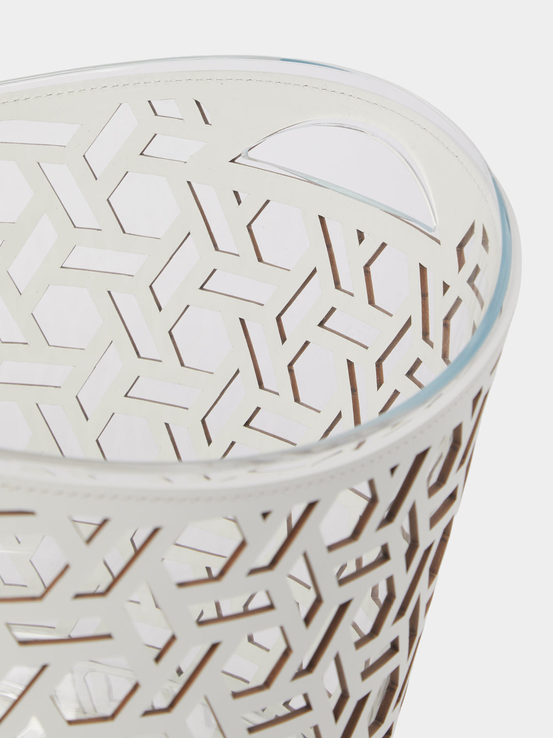 RUDI - Cortina Leather Large Champagne Bucket - White - ABASK