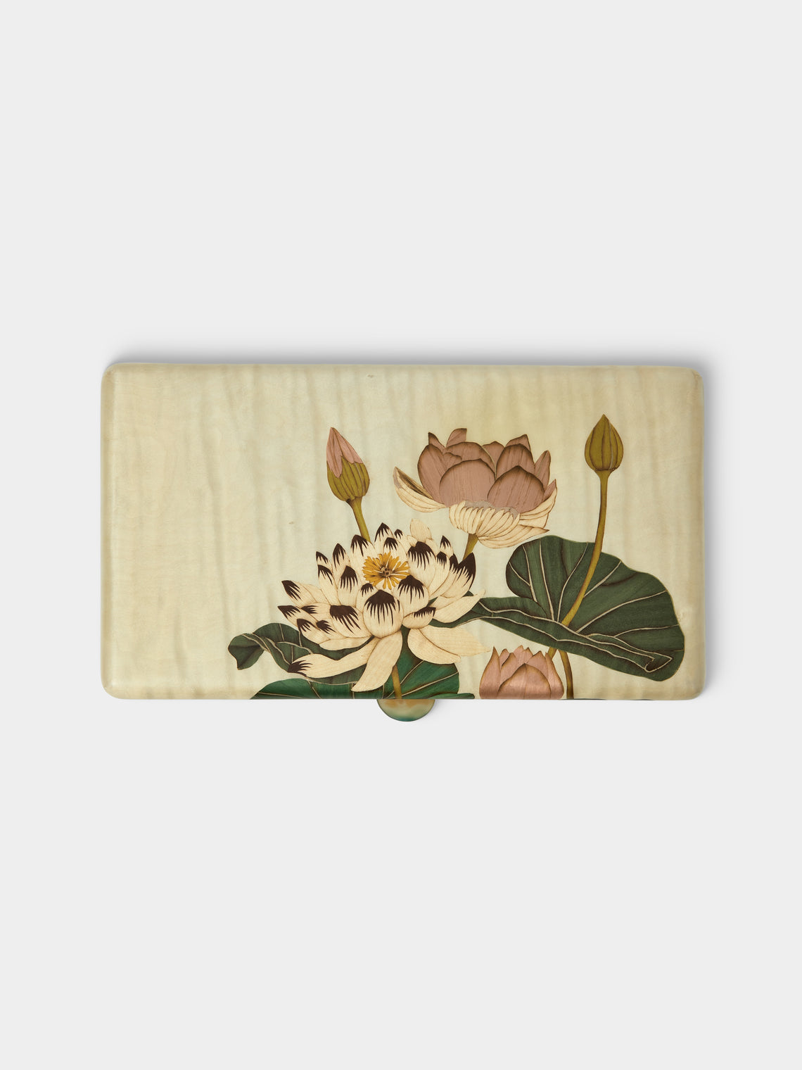 Silvia Furmanovich - Lotus Flowers Marquetry Wood Tea Box - Multiple - ABASK