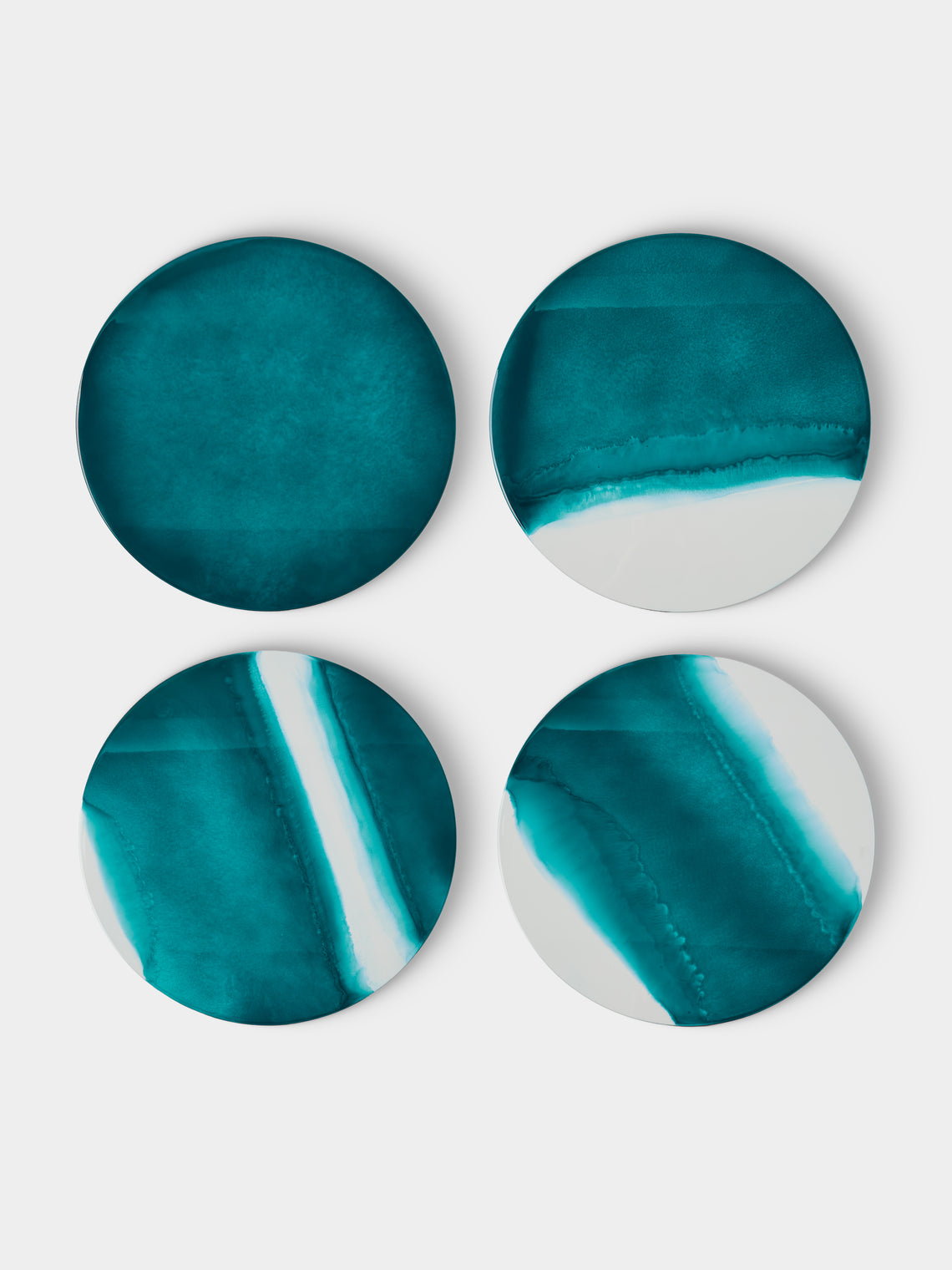 MAAR Design - | Set of 4 | Oceano Hand-Painted Lacquered Placemats - Blue - ABASK - 