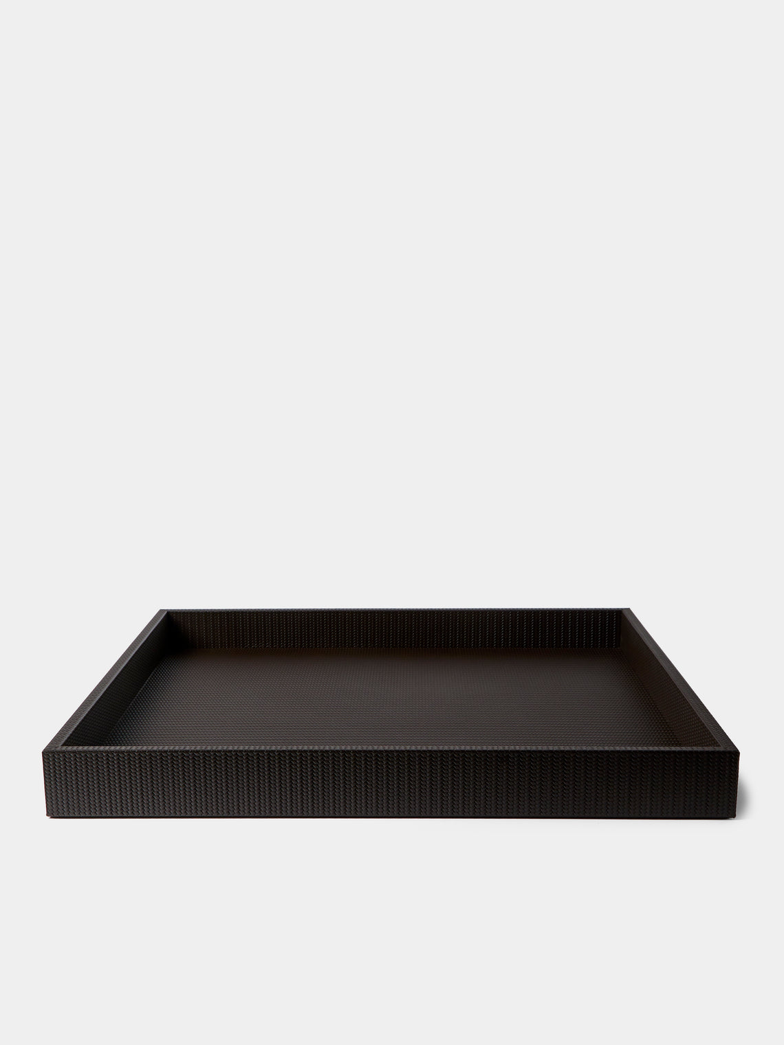 Pinetti - Maxi Leather Square Tray (23.5in/60cm) - Dark Brown - ABASK