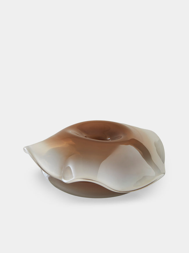 Oog Objects - 17 Hand-Blown Glass Vase (9in/23cm) - Brown - ABASK - 