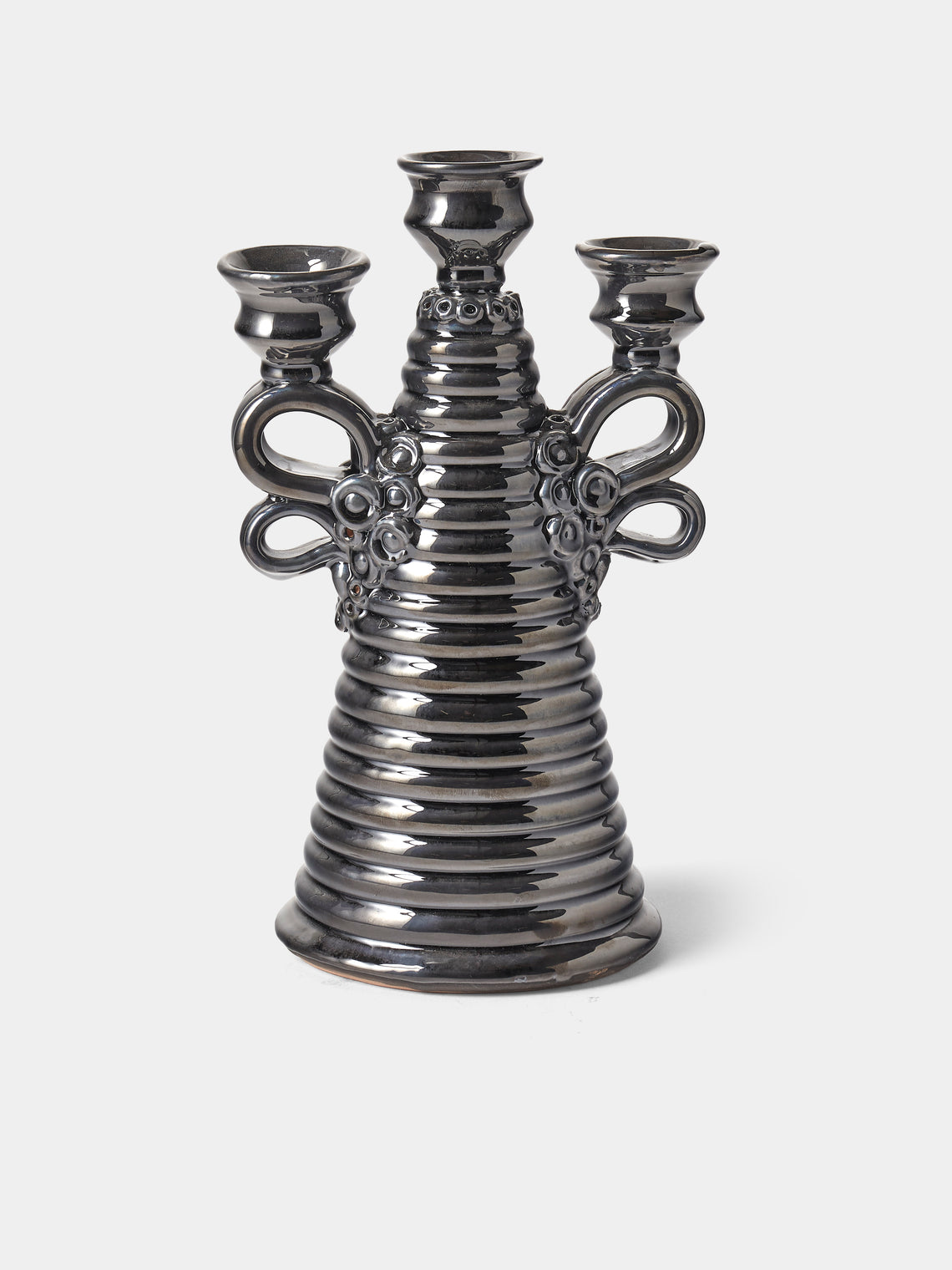 Poterie de Cliousclat - Slipware Candelabra - Black - ABASK - 