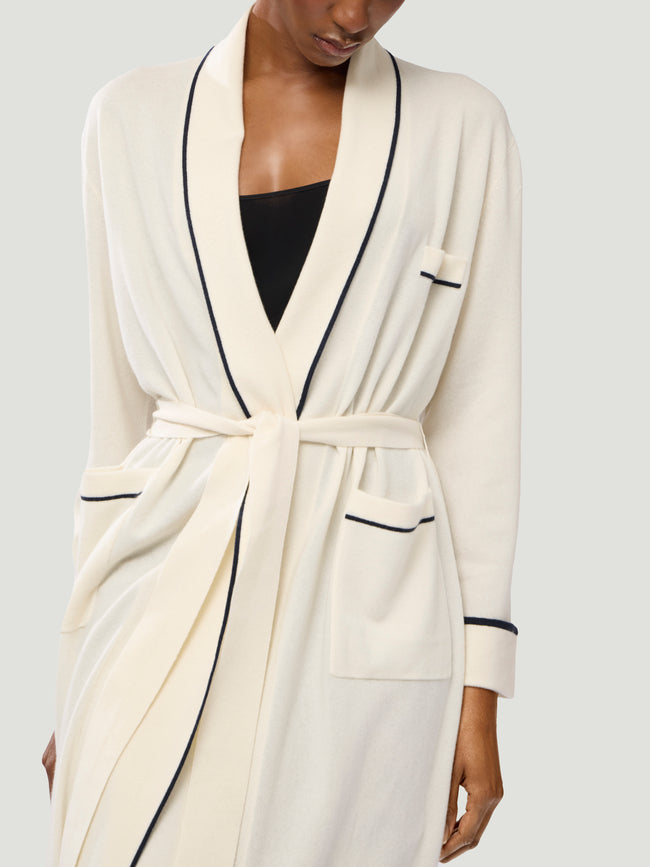 Arch4 - Sloane Baby Goat Cashmere Robe | Size: S - Ivory - ABASK