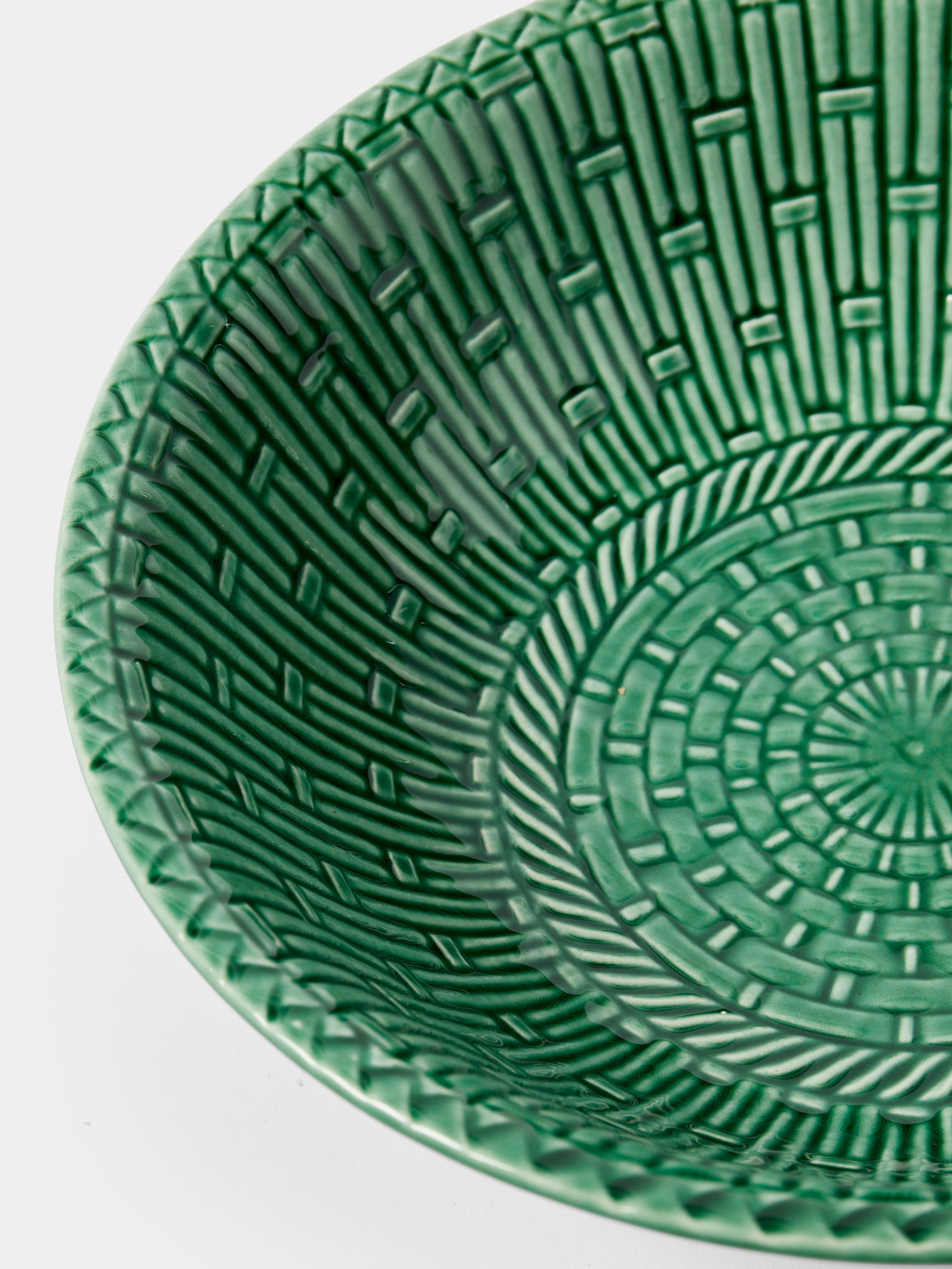 Verdolini - Palizzata Hand-Painted Ceramic Serving / Salad Bowl - Green - ABASK