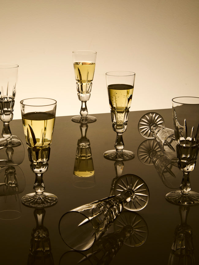 Antique and Vintage - Mid-Century Bayel Crystal Champagne Flutes (Set of 12) - Clear - ABASK