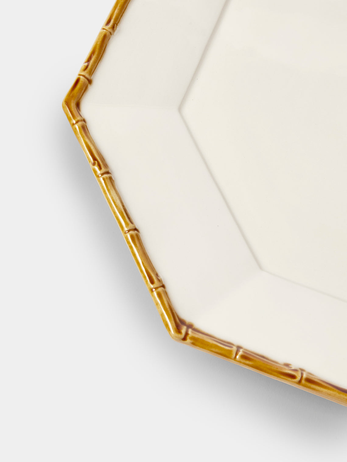 Verdolini - Bamboo Hand-Painted Ceramic Charger Plate (13in/33cm) - White - ABASK