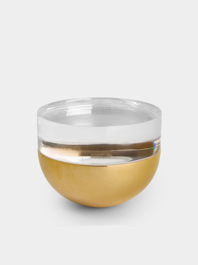AnObjct - Sfera Sun Brass Medium Lidded Bowl - Gold - ABASK - 