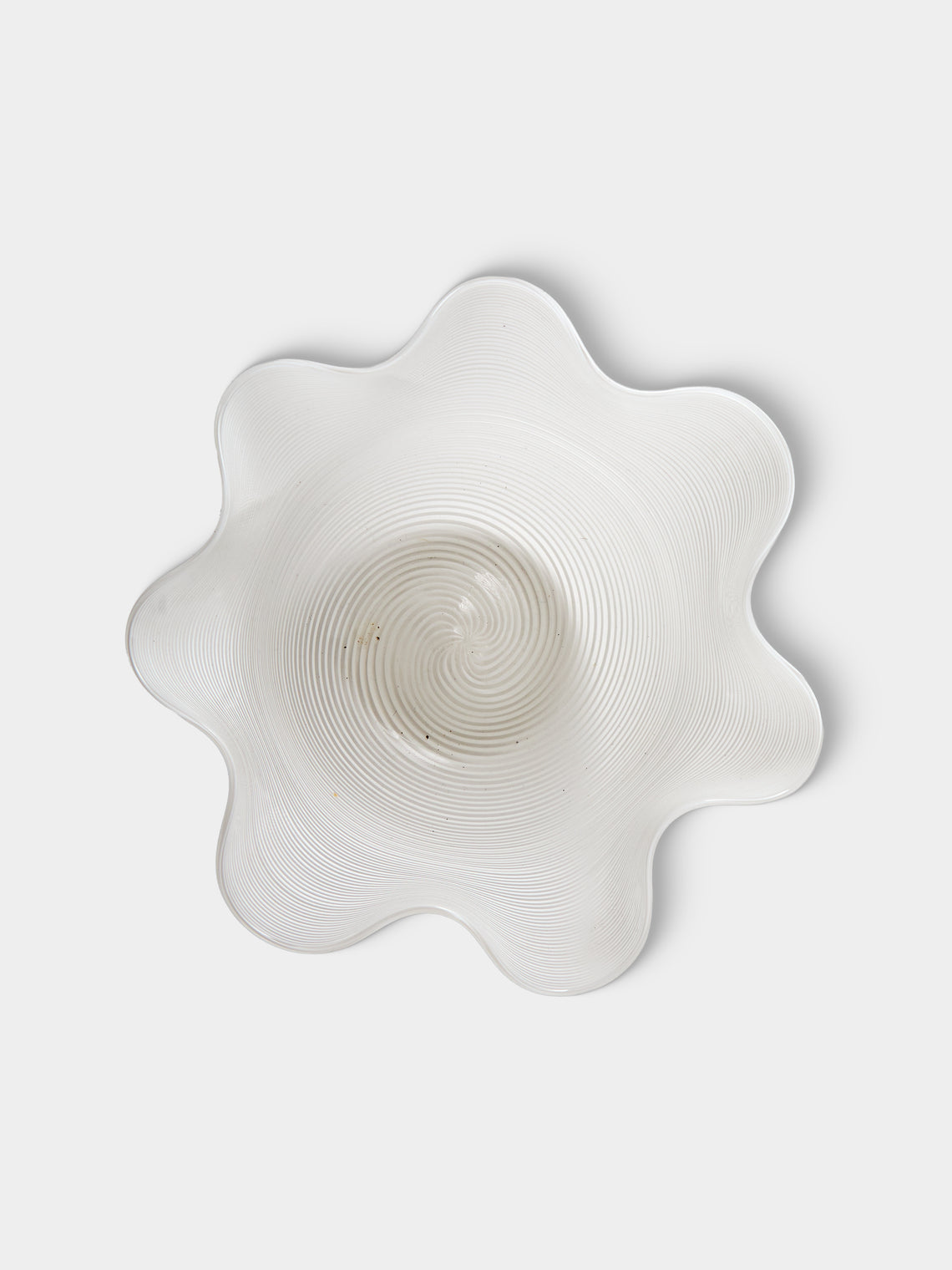 Antique and Vintage - 1983 Zanellato/Bortotto Filigrana Glass Vase (6.5in/17cm) - White - ABASK