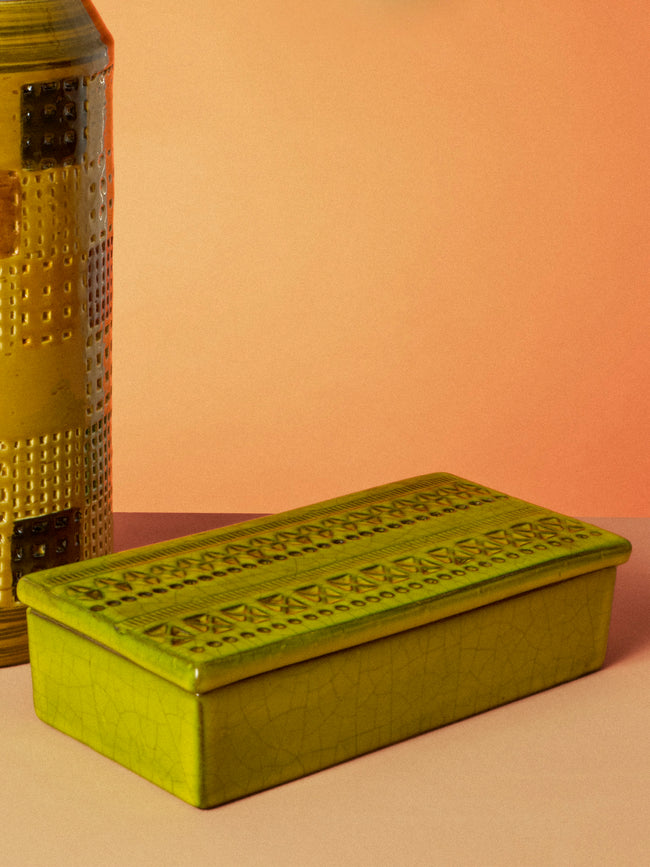 Bitossi Ceramiche - 1959 Rimini Giallo Ceramic Lidded Box - Green - ABASK