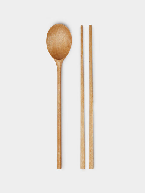 Jaejin Choi - Hand-Carved Birch Spoon and Chopsticks Set -  - ABASK - 