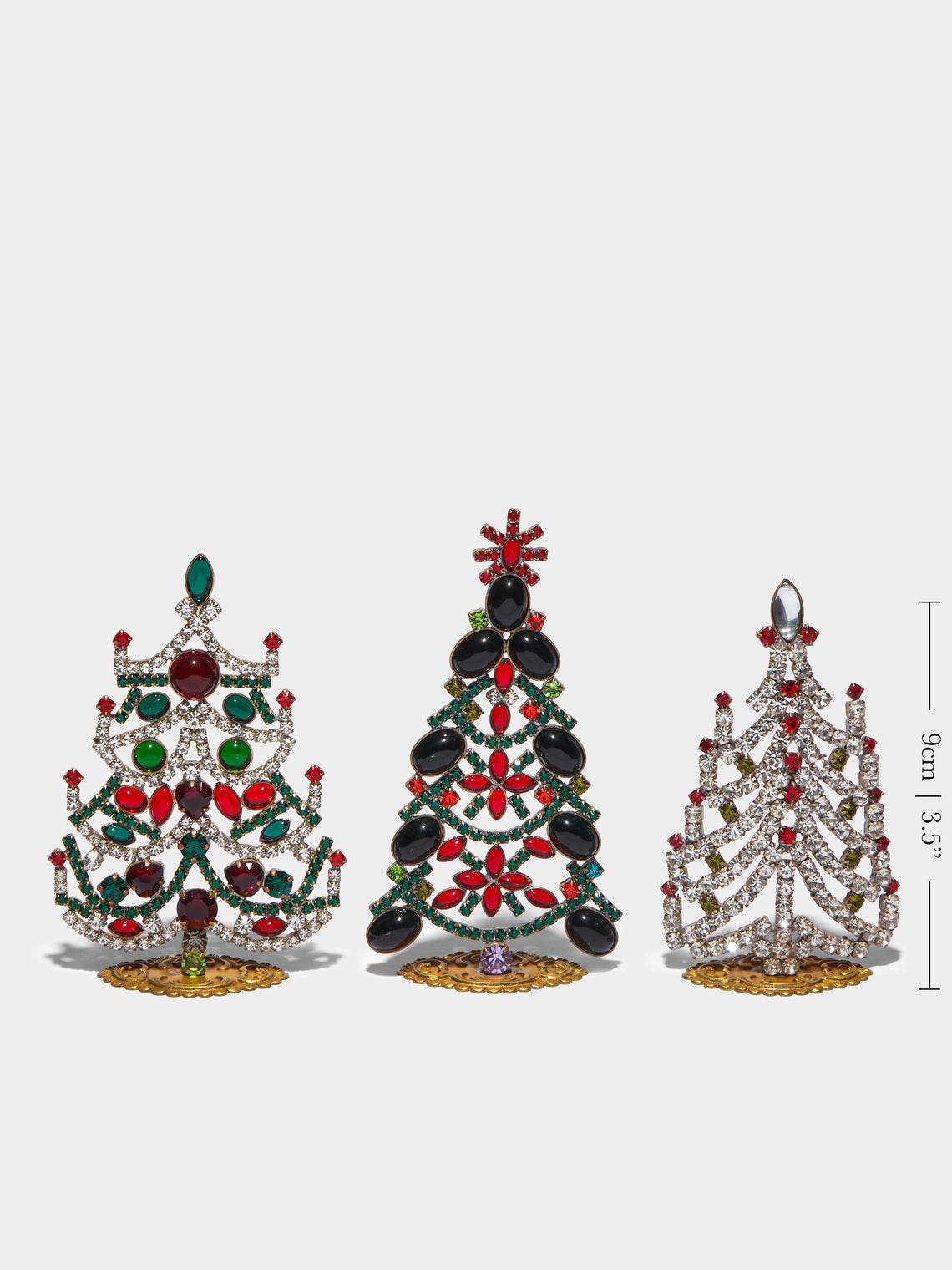 Antique and Vintage - 1930s Czech Jewelled Extra Small Christmas Trees (Set of 3) -  - ABASK
