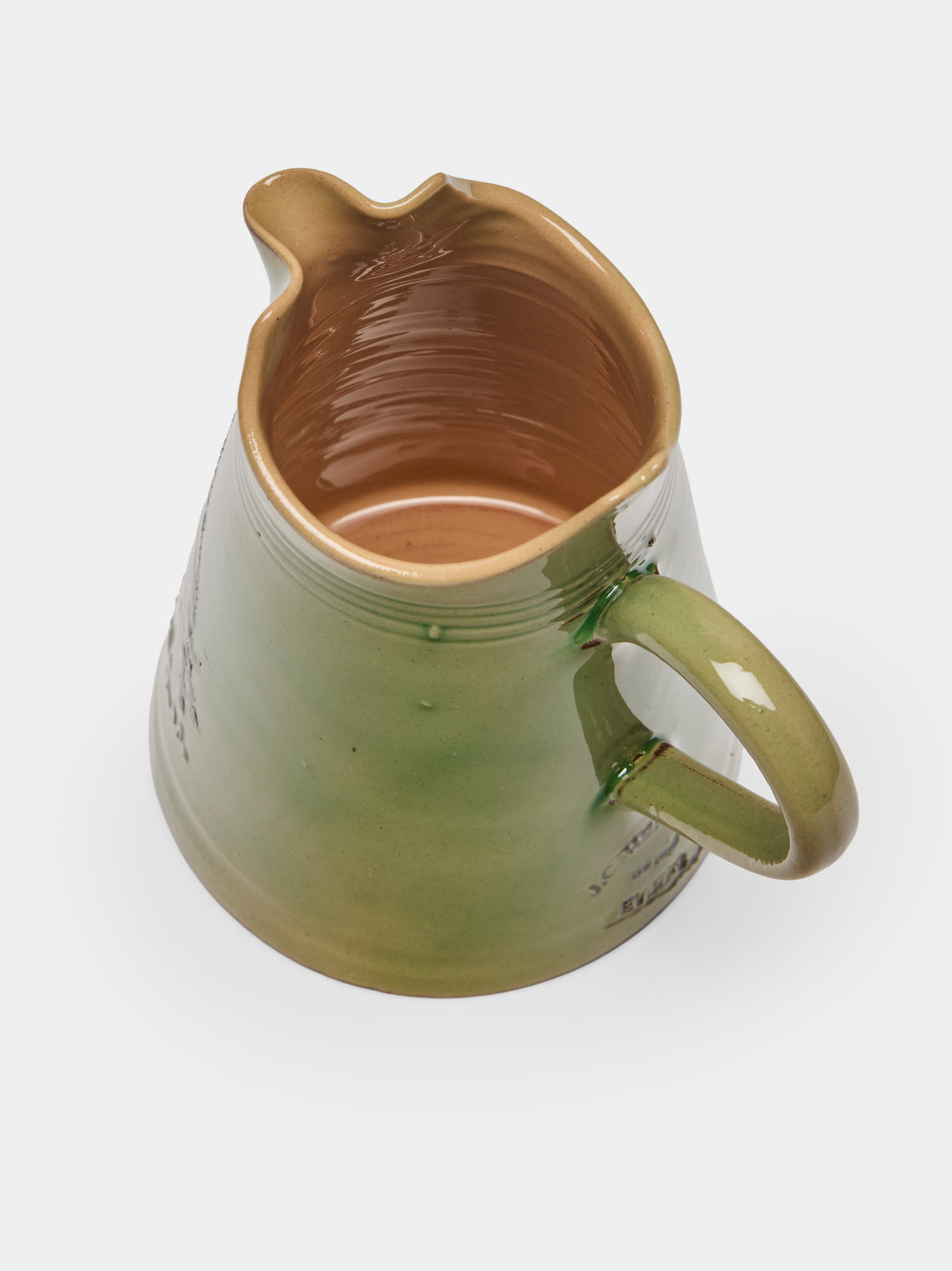 Poterie d’Évires - Boars Hand-Painted Ceramic Petite Milk Jug - Green - ABASK