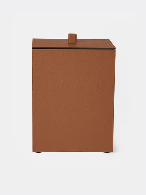 Giobagnara - Walter Leather Wastepaper Bin - Brown - ABASK - 