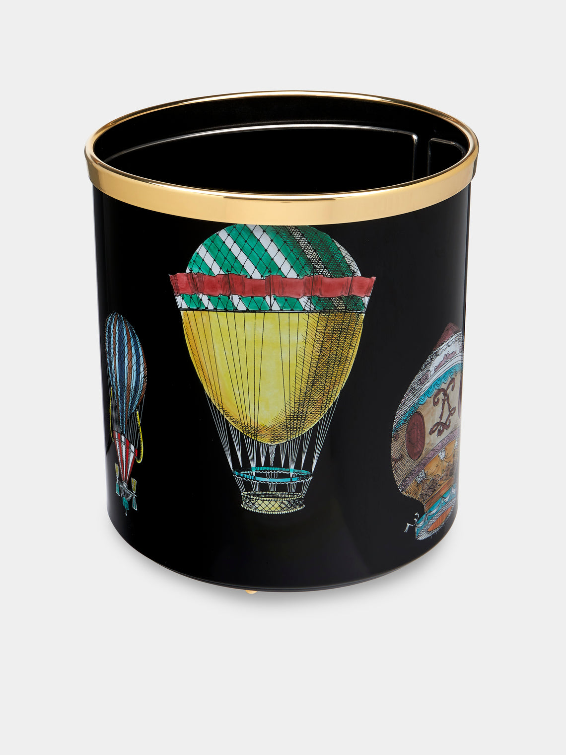 Fornasetti - Palloni Iron Wastepaper Bin - Black - ABASK - 