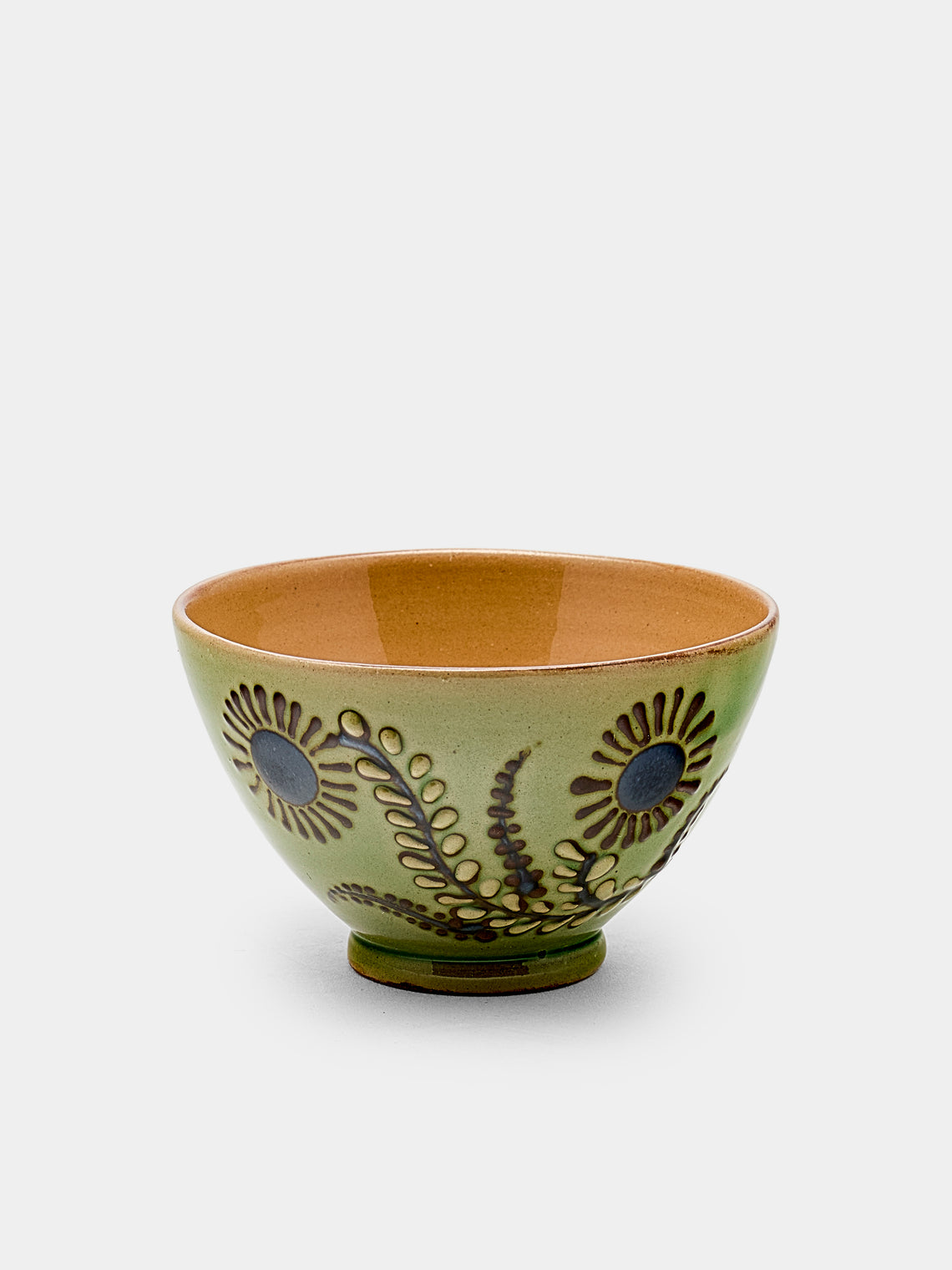 Poterie d’Évires - Flowers Hand-Painted Ceramic Petit Bowls (Set of 6) - Green - ABASK