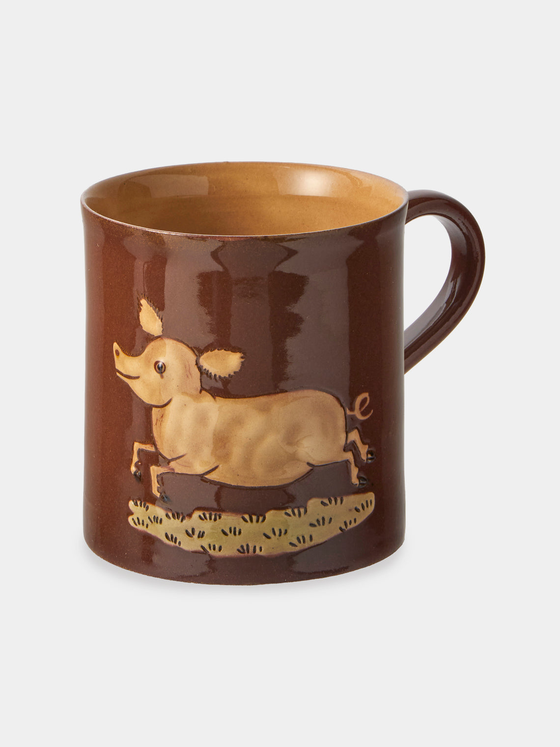 Poterie d’Évires - Animals Hand-Painted Ceramic Mugs (Set of 4) - Light Brown - ABASK