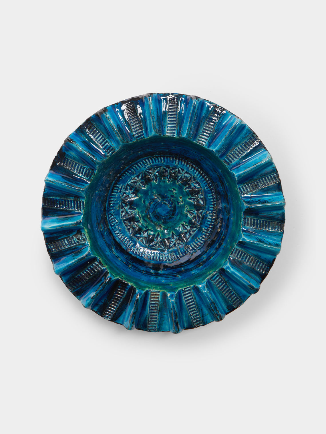 Antique and Vintage - Mid-Century Bitossi Rimini Blue Ceramic Ashtray - Blue - ABASK