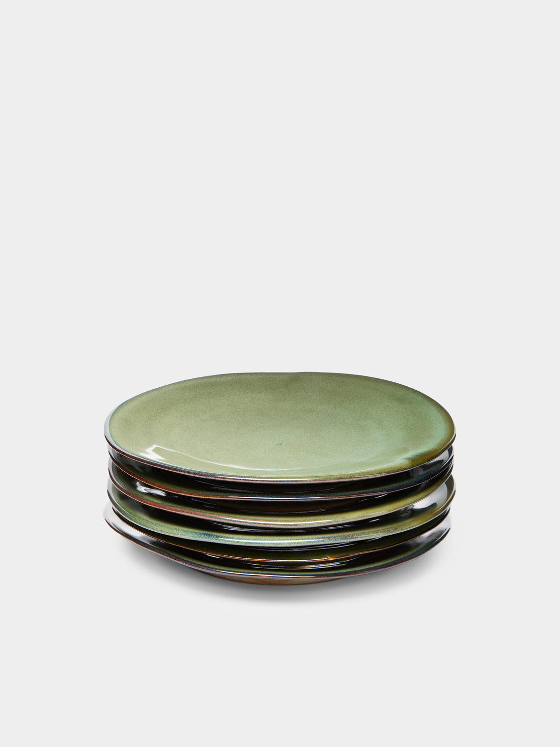 Hand-Glazed Ceramic Small Plates (Set of 6)