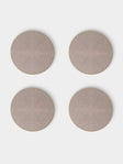 HestiaLiving - | Set of 4 | Prestige Faux Shagreen Coasters - Brown - ABASK - 